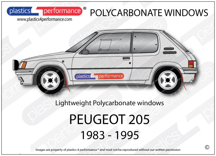 Carica immagine in Galleria Viewer, Vetri in Policarbonato per Peugeot 205 3 Porte