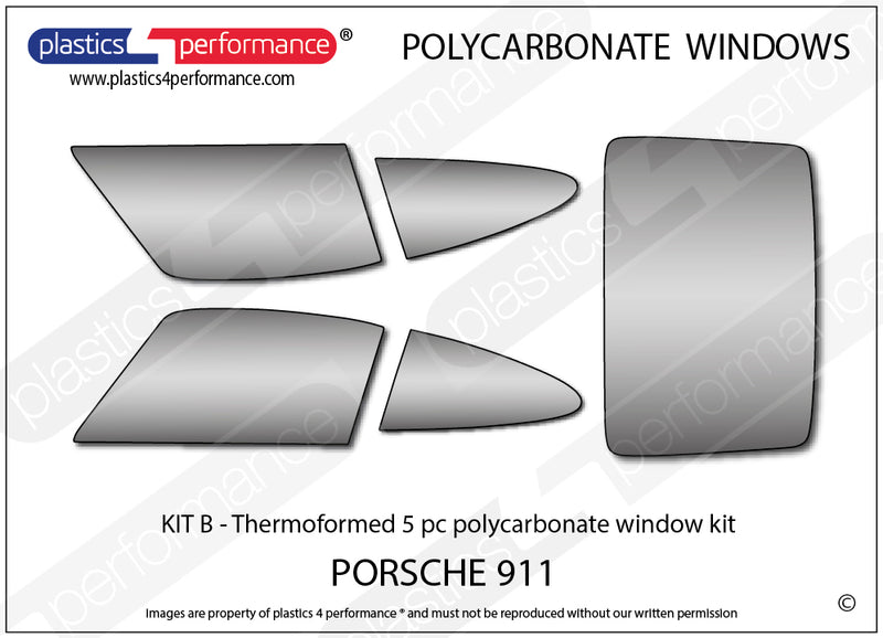 Carica immagine in Galleria Viewer, Vetri in Policarbonato per Porsche 911 Classic (64-89)