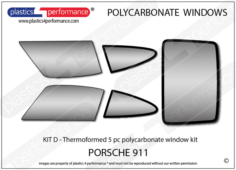 Carica immagine in Galleria Viewer, Vetri in Policarbonato per Porsche 911 Classic (64-89)
