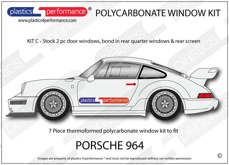 Carica immagine in Galleria Viewer, Vetri in Policarbonato per Porsche 911 (964)