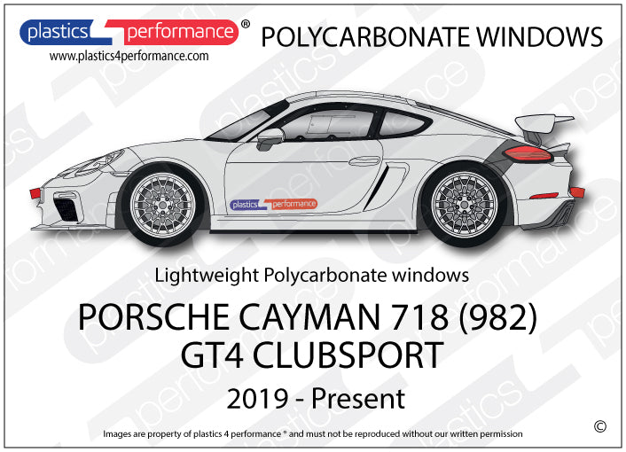 Carica immagine in Galleria Viewer, Vetri in Policarbonato per Porsche 718 Cayman GT4 Clubsport (982)