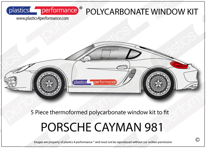 Carica immagine in Galleria Viewer, Vetri in Policarbonato per Porsche Cayman (981)