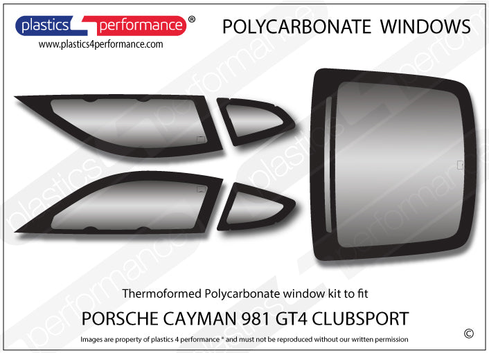 Carica immagine in Galleria Viewer, Vetri in Policarbonato per Porsche Cayman GT4 Clubsport (981)