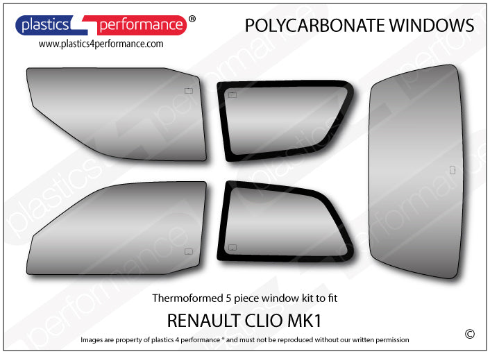 Carica immagine in Galleria Viewer, Vetri in Policarbonato per Renault Clio 1