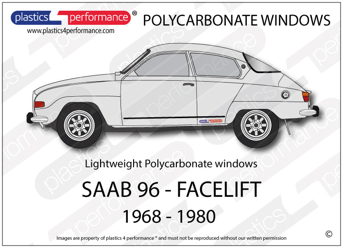 Carica immagine in Galleria Viewer, Vetri in Policarbonato per Saab 96 Facelift