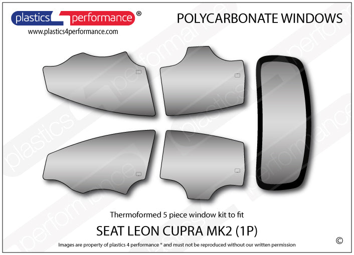 Carica immagine in Galleria Viewer, Vetri in Policarbonato per Seat Leon MK2 1P