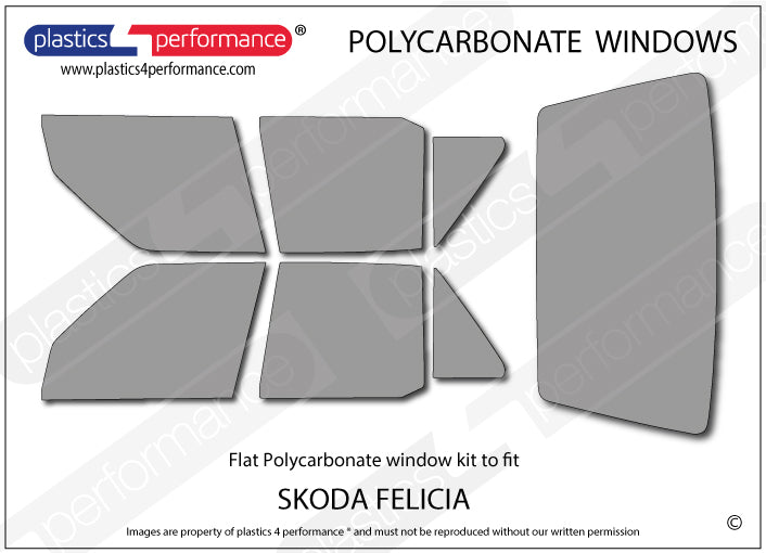 Carica immagine in Galleria Viewer, Vetri in Policarbonato per Skoda Felicia