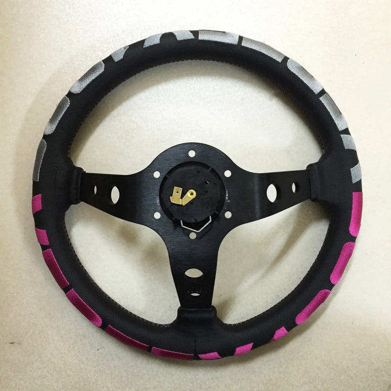 Carica immagine in Galleria Viewer, Volante Vertex 1996 / Rosa a Calice (90 mm), Pelle Nera, Razze Nere - 33 cm