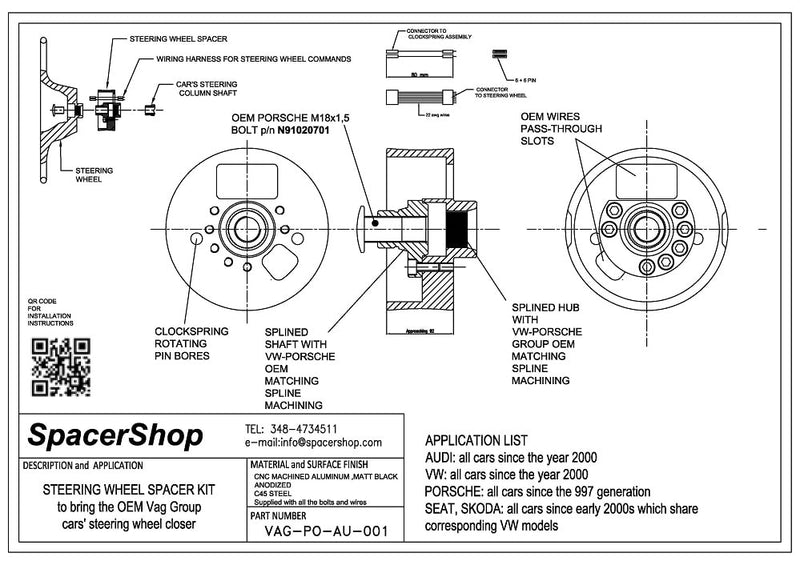 Carica immagine in Galleria Viewer, Distanziale Volante SpacerShop per Volkswagen Tiguan