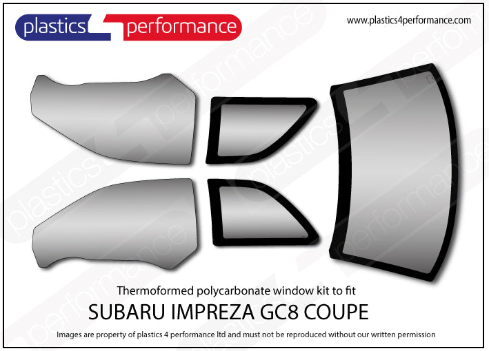 Carica immagine in Galleria Viewer, Vetri in Policarbonato per Subaru Impreza GC Coupé