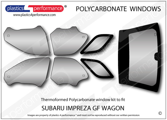 Carica immagine in Galleria Viewer, Vetri in Policarbonato per Subaru Impreza GF Station Wagon