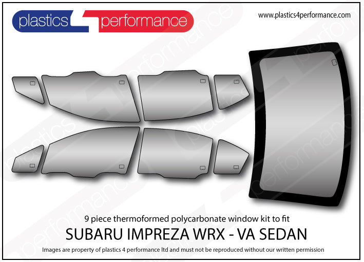 Carica immagine in Galleria Viewer, Vetri in Policarbonato per Subaru Impreza WRX VA Berlina