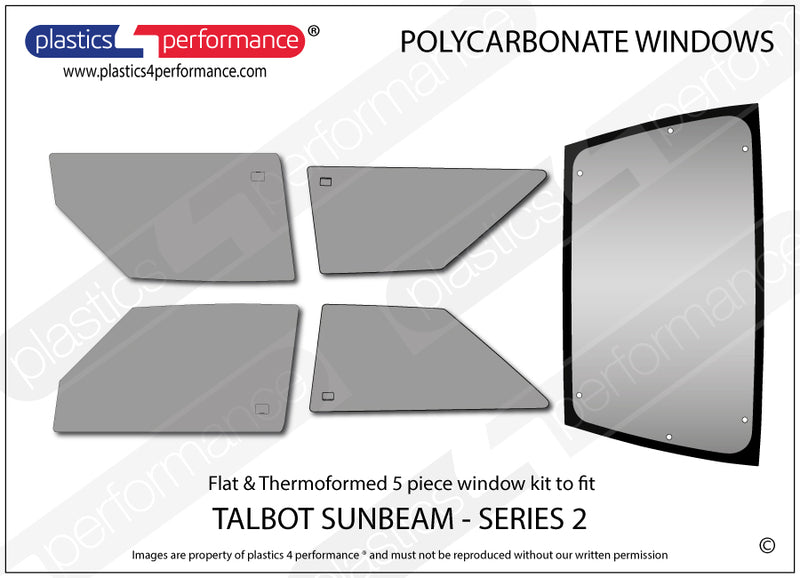 Carica immagine in Galleria Viewer, Vetri in Policarbonato per Talbot Sunbeam Serie 2