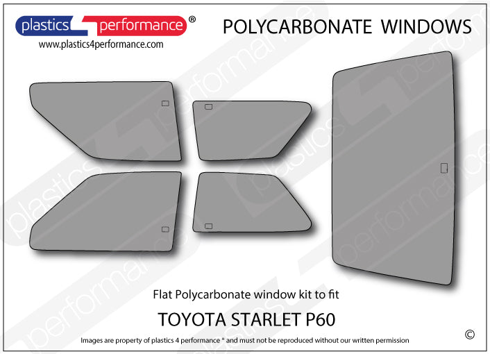 Carica immagine in Galleria Viewer, Vetri in Policarbonato per Toyota Starlet KP60 3 Porte
