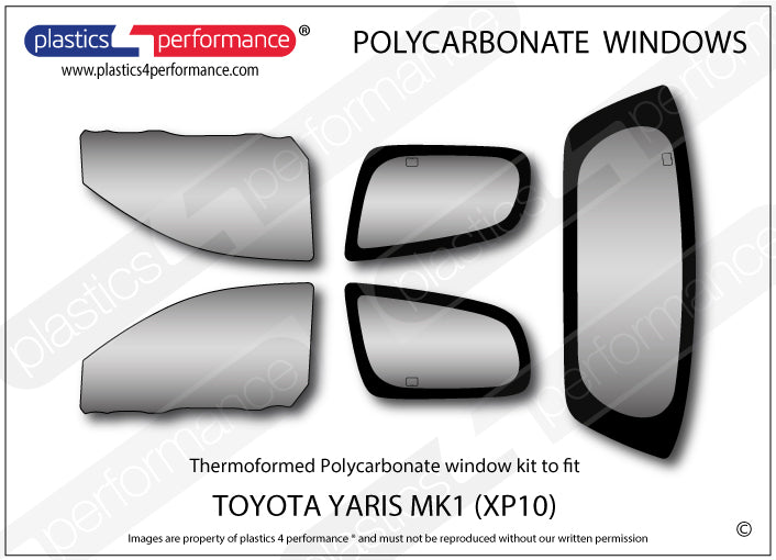 Carica immagine in Galleria Viewer, Vetri in Policarbonato per Toyota Yaris 1 XP10 3 Porte