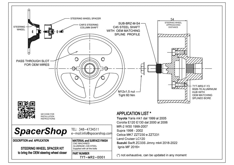 Carica immagine in Galleria Viewer, Distanziale Volante SpacerShop per Suzuki Swift (16-24)