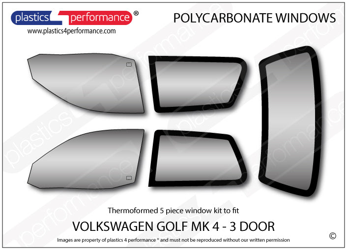 Carica immagine in Galleria Viewer, Vetri in Policarbonato per Volkswagen Golf MK4 3 Porte