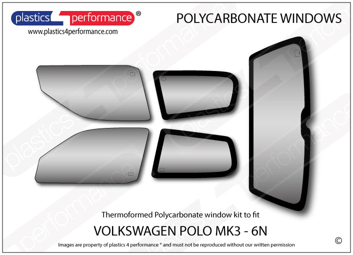 Carica immagine in Galleria Viewer, Vetri in Policarbonato per Volkswagen Polo MK3 6N