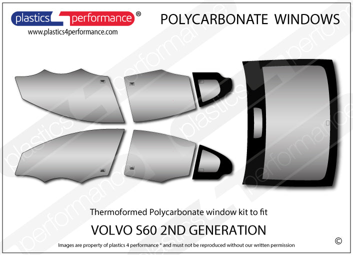 Carica immagine in Galleria Viewer, Vetri in Policarbonato per Volvo S60 2ª Gen.