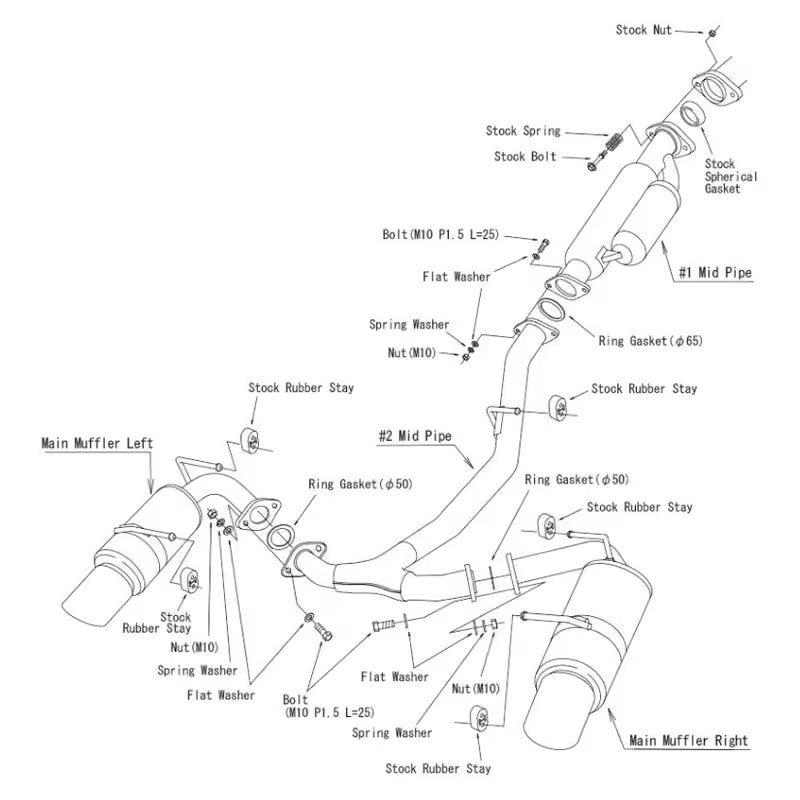 Carica immagine in Galleria Viewer, Linea di Scarico HKS "Hi-Power Spec-L" per Toyota GR86