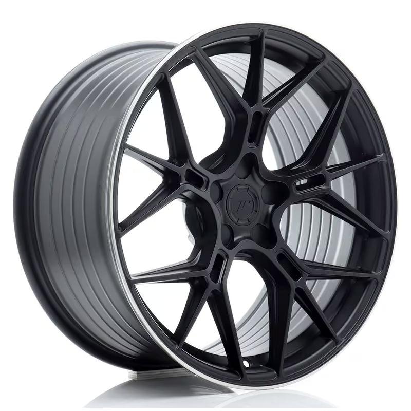 Carica immagine in Galleria Viewer, Cerchio Japan Racing JR-51 9,5x19 foratura su misura 5 fori ET20-45 - Nero satinato