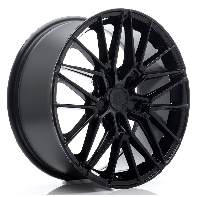 Carica immagine in Galleria Viewer, Cerchio Japan Racing JR-38 8x18 foratura su misura 5 fori ET20-45 - Nero lucido