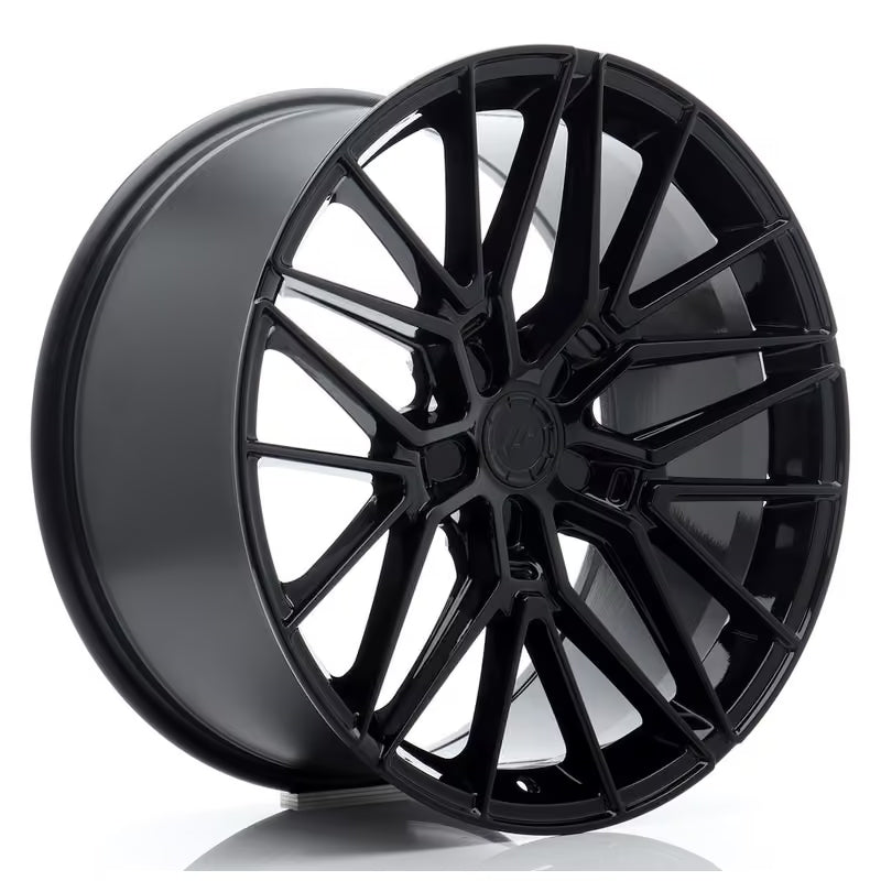 Carica immagine in Galleria Viewer, Cerchio Japan Racing JR-38 9,5x20 foratura su misura 5 fori ET22-40 - Nero lucido