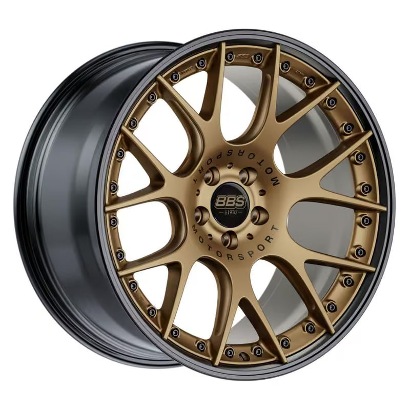 Carica immagine in Galleria Viewer, Cerchio BBS CH-RII 10,5x22 5x112 ET38 - Bronzo e nero