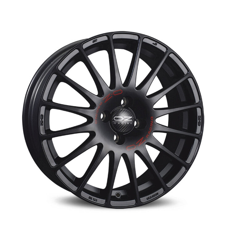 Carica immagine in Galleria Viewer, Cerchio OZ Racing Superturismo GT 7x17 4x100 ET44 - Nero opaco con scritte rosse
