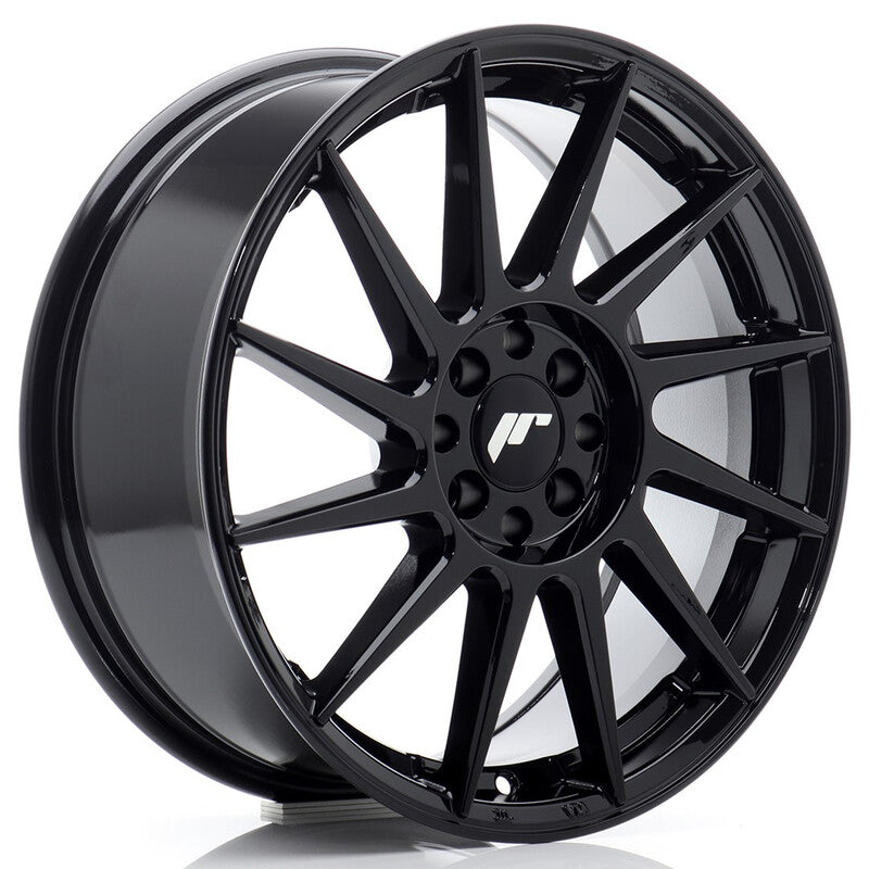 Carica immagine in Galleria Viewer, Cerchio Japan Racing JR-22 7x17 4x100/4x114.3 ET40 - Nero lucido