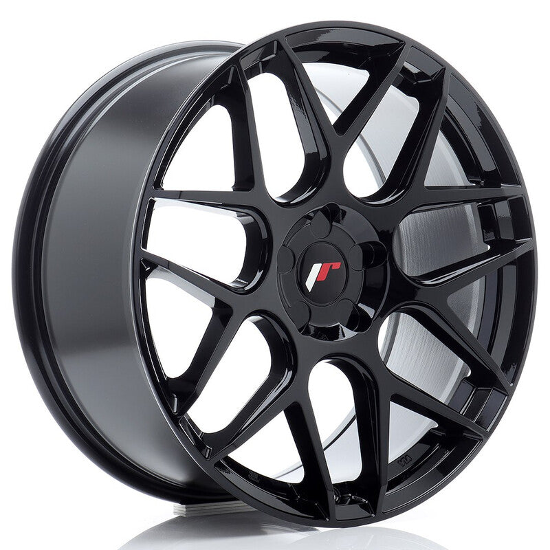 Carica immagine in Galleria Viewer, Cerchio Japan Racing JR-18 8,5x19 foratura su misura 5 fori ET20-45 - Nero lucido