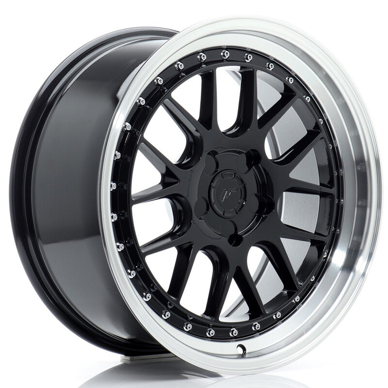 Carica immagine in Galleria Viewer, Cerchio Japan Racing JR-40 8,5x18 foratura su misura 5 fori ET15-35 - Nero lucido