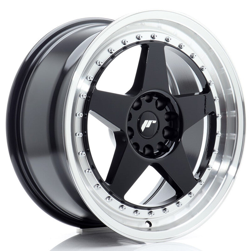 Carica immagine in Galleria Viewer, Cerchio Japan Racing JR-6 8,5x18 5x114.3/5x120 ET22 - Nero lucido con bordo lucidato