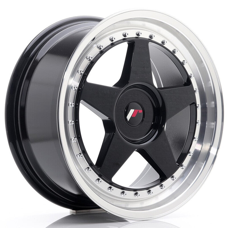 Carica immagine in Galleria Viewer, Cerchio Japan Racing JR-6 8,5x18 foratura su misura 4/5 fori ET20-40 - Nero lucido
