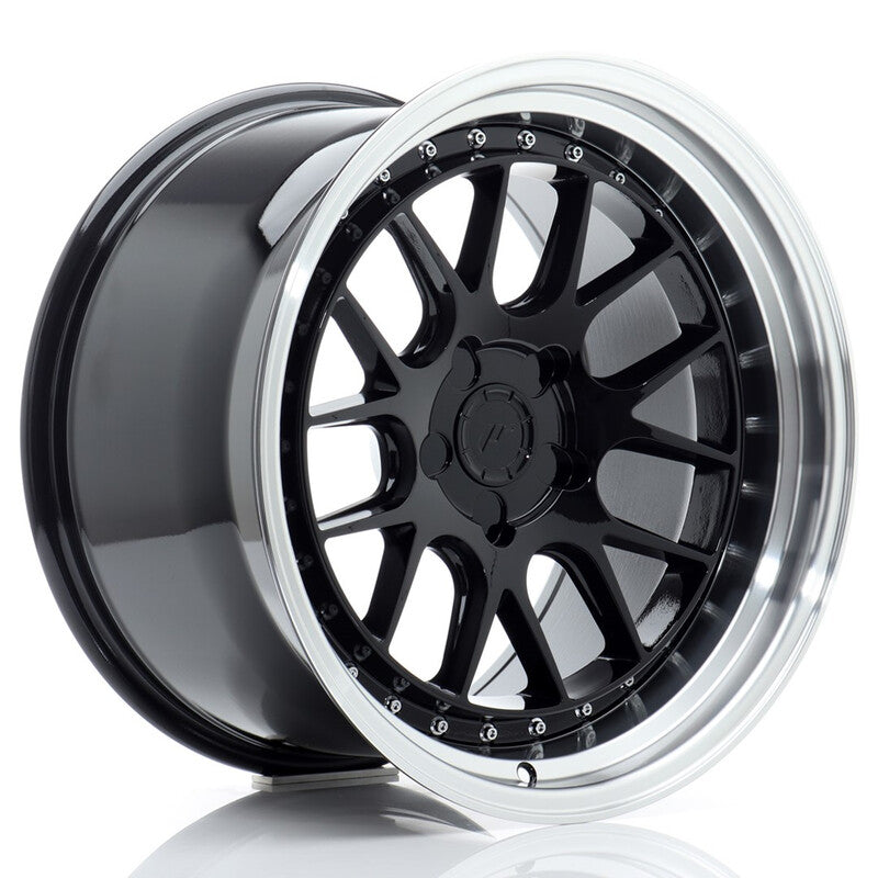 Carica immagine in Galleria Viewer, Cerchio Japan Racing JR-40 10,5x18 foratura su misura 5 fori ET15-22 - Nero lucido