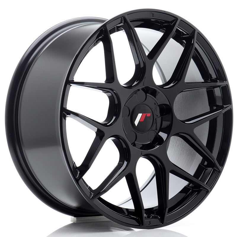 Carica immagine in Galleria Viewer, Cerchio Japan Racing JR-18 8,5x18 foratura su misura 5 fori ET20-45 - Nero lucido
