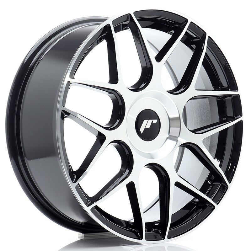 Carica immagine in Galleria Viewer, Cerchio Japan Racing JR-18 7,5x18 foratura su misura 4/5 fori ET20-40 - Nero lucidato