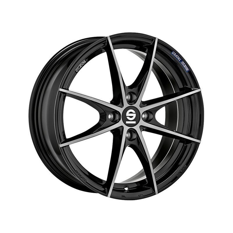 Carica immagine in Galleria Viewer, Cerchio Sparco Trofeo 4 6x15 4x108 ET42 - Nero opaco con razze lucidate