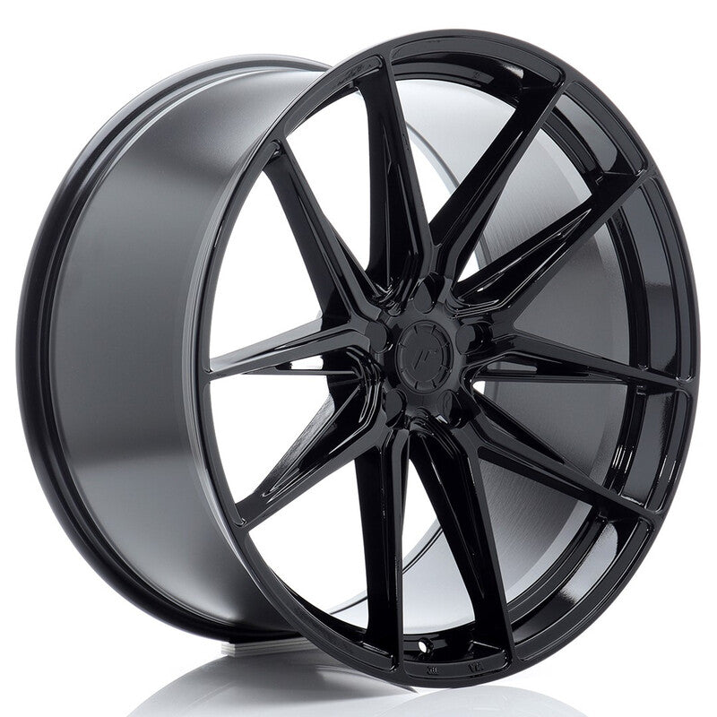 Carica immagine in Galleria Viewer, Cerchio Japan Racing JR-44 11x22 foratura su misura 5 fori ET15-45 - Nero lucido