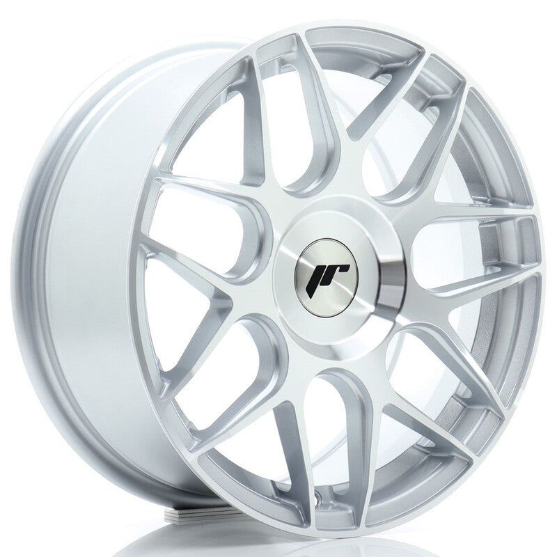 Carica immagine in Galleria Viewer, Cerchio Japan Racing JR-18 7x16 foratura su misura 4/5 fori ET20-35 - Argento lucidato