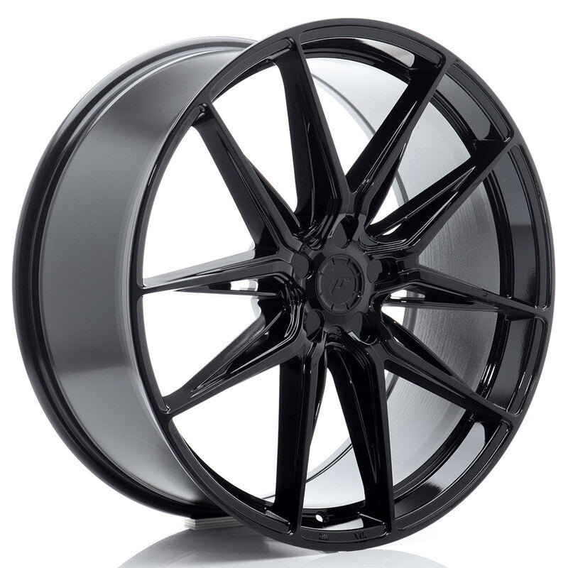 Carica immagine in Galleria Viewer, Cerchio Japan Racing JR-44 9x22 foratura su misura 5 fori ET15-35 - Nero lucido