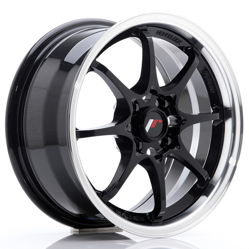 Carica immagine in Galleria Viewer, Cerchio Japan Racing JR-5 7x15 4x100 ET35 - Nero lucido