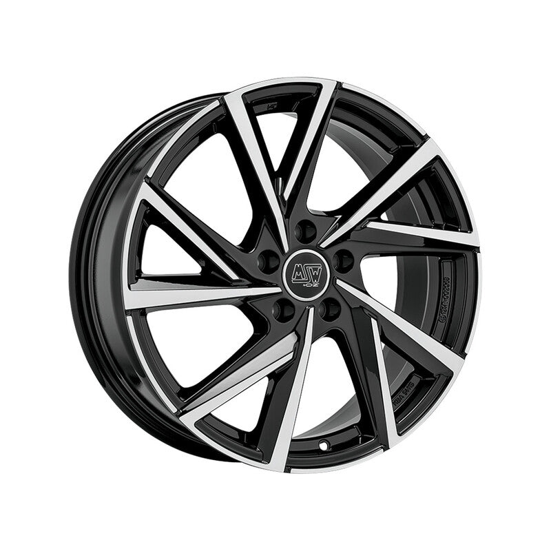 Carica immagine in Galleria Viewer, Cerchio MSW 80-5 7x17 5x108 ET50 - Nero lucido con razze lucidate