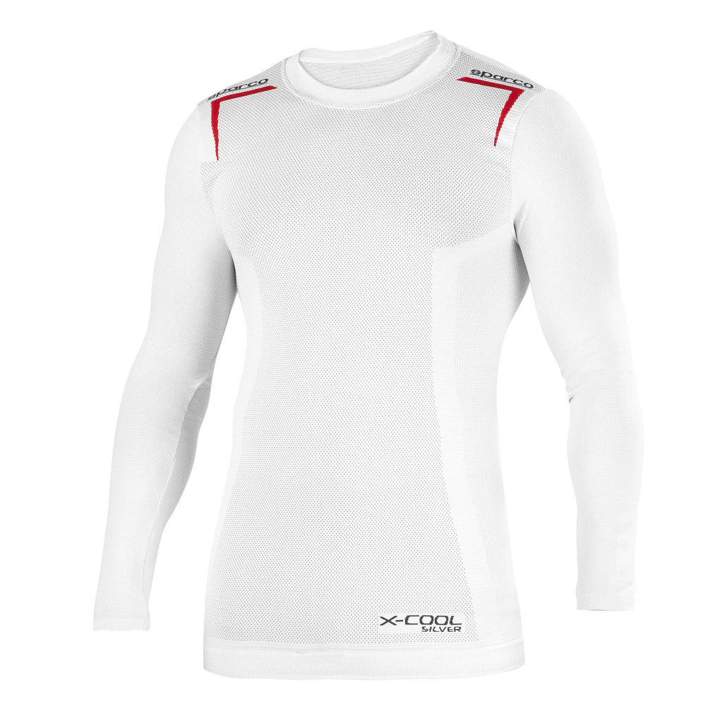 Maglia Kart Sparco K-Carbon Maniche Lunghe - Bianco / Rosso
