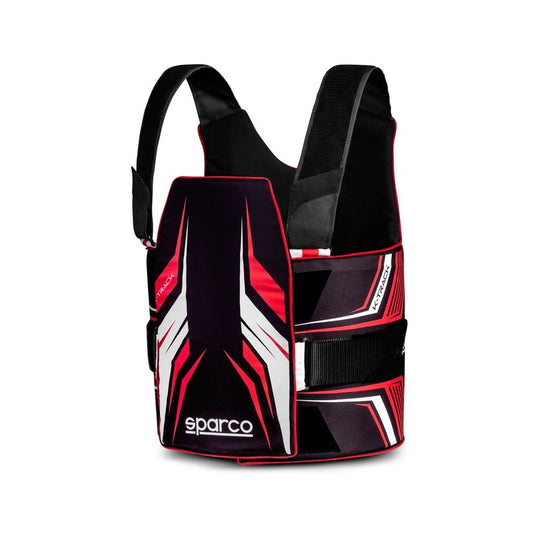 Gilet Paracostole Kart Bambino Sparco K-Track Nero / Rosso (FIA 8870-2018)