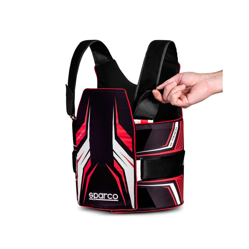 Carica immagine in Galleria Viewer, Gilet Paracostole Kart Sparco K-Track Nero / Rosso (FIA 8870-2018)
