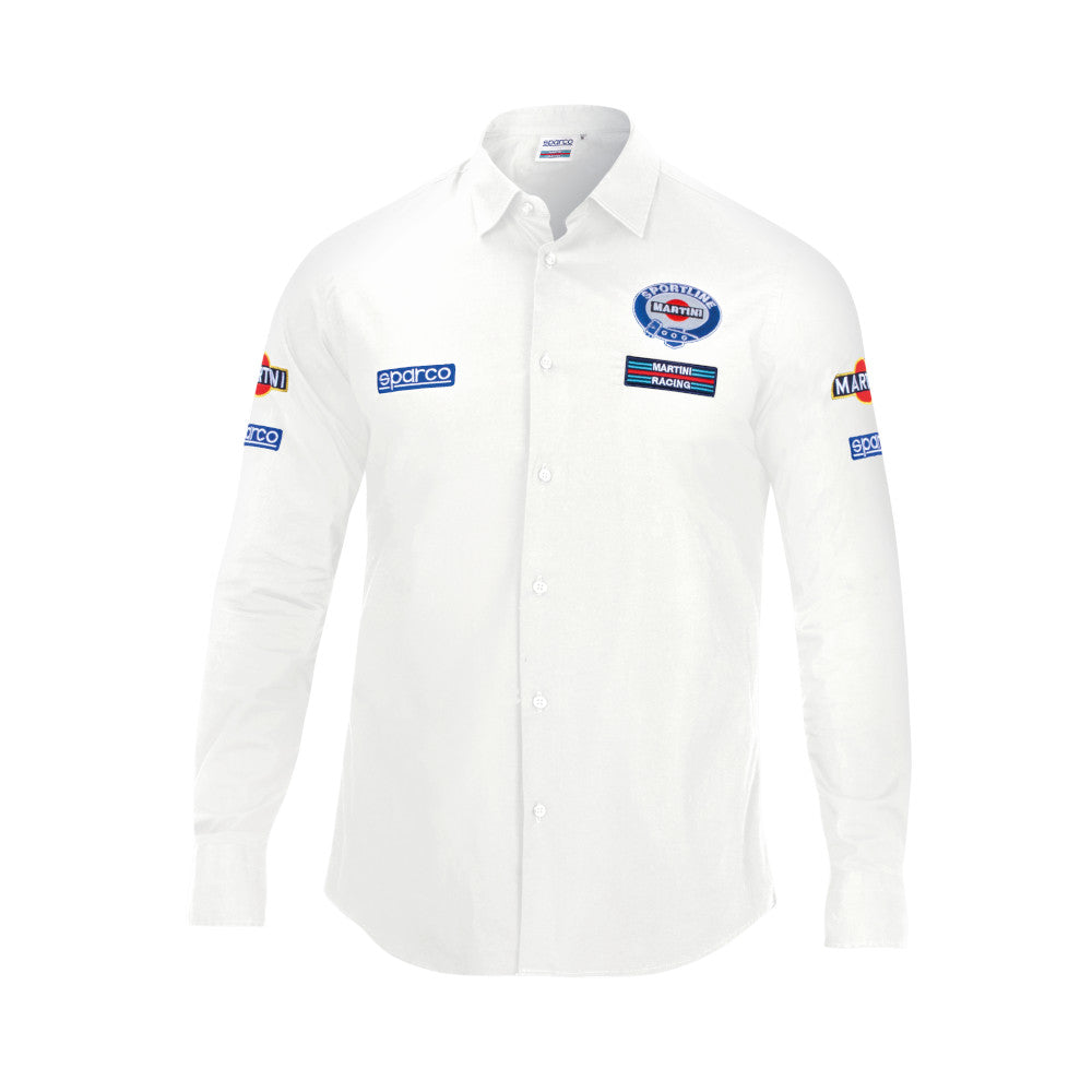 Camicia a Maniche Lunghe Sparco Martini Racing - Bianco
