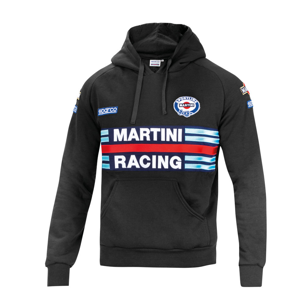 Felpa con Cappuccio Sparco Martini Racing Replica - Nero
