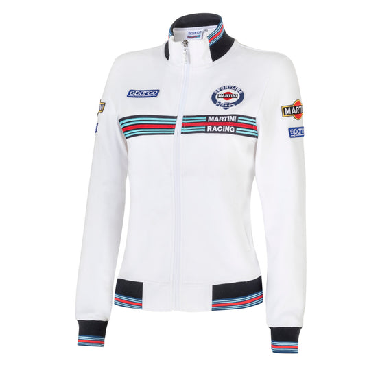 Felpa con Zip Donna Sparco Martini Racing - Bianco