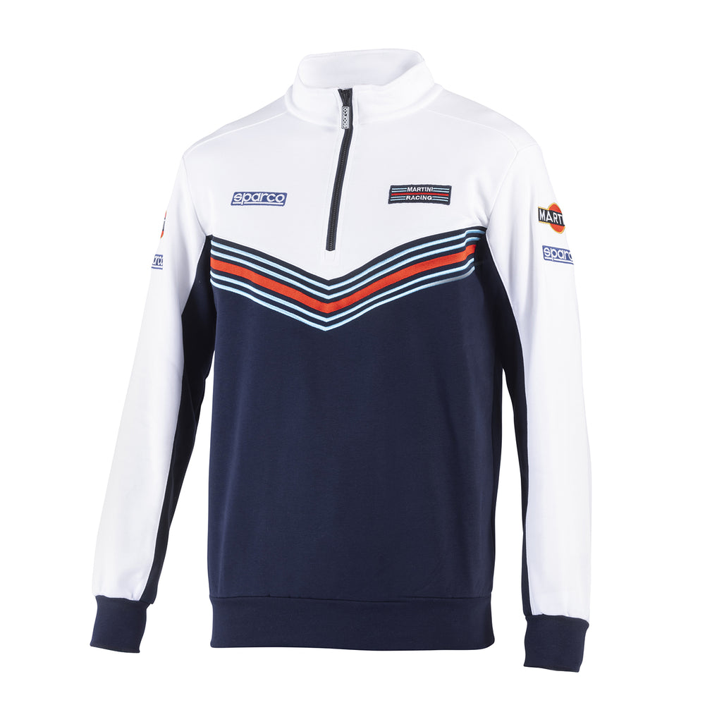 Felpa Mezza Zip Sparco Martini Racing - Blu / Bianco